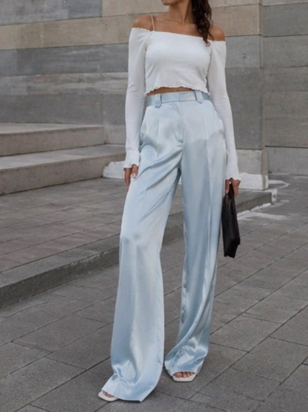 Zara satin pants bloggers fav